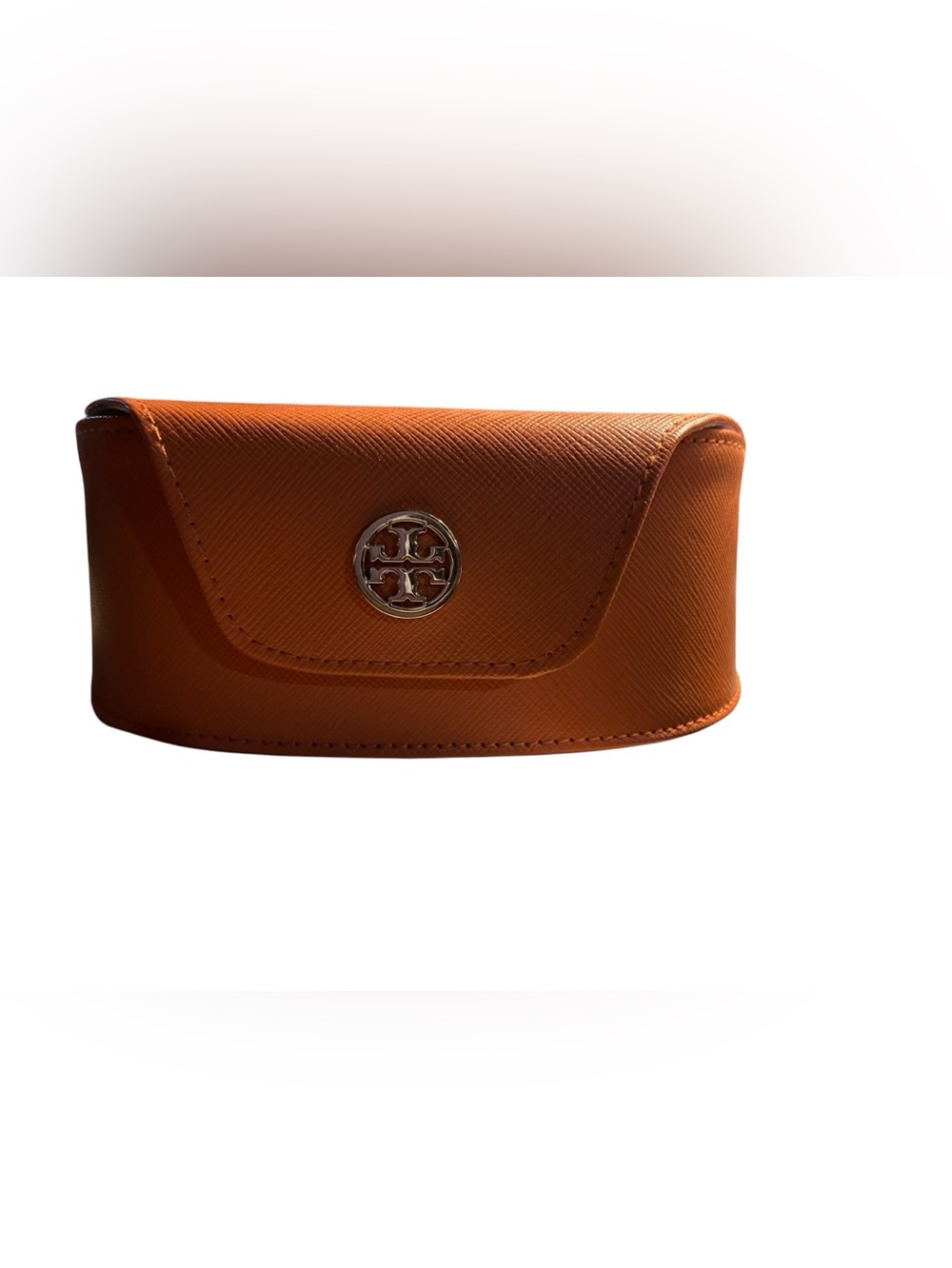Tory Burch Orange Leather Logo Sunglasses Case